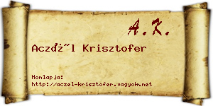 Aczél Krisztofer névjegykártya
