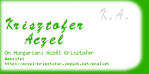 krisztofer aczel business card