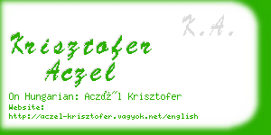 krisztofer aczel business card